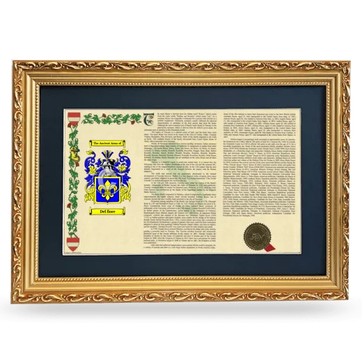 Del fiore Deluxe Armorial Landscape Framed - Gold